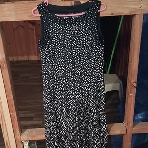 Black and White Polka Dot Midi Dress
